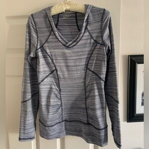 Zella active hoodie tunic, navy stripe